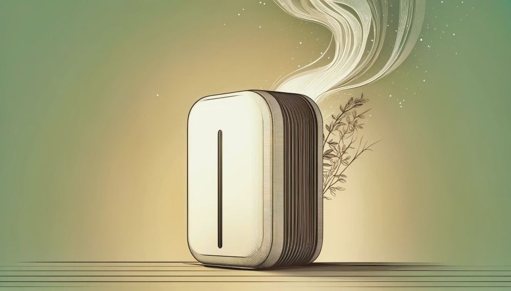 illustration of air purifier ionizing 