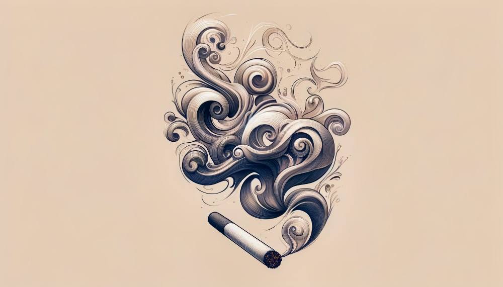 illustration of cigarette producing smoke